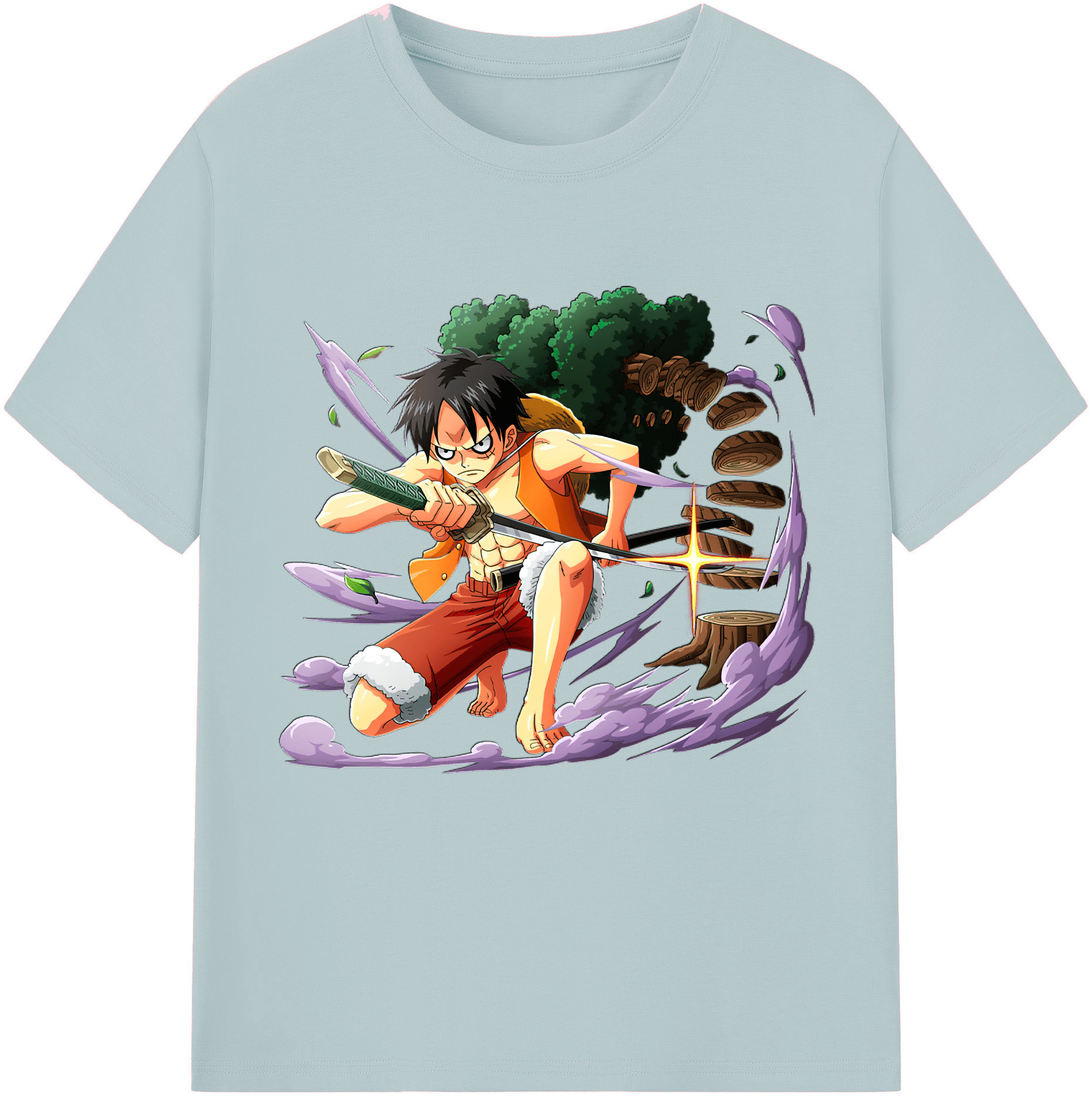 ワンピース モンキー・D・ルフィ ONE PIECE Monkey D. Luffy 綿100％半袖Tシャツ（フロントプリント）